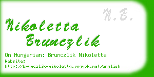 nikoletta brunczlik business card